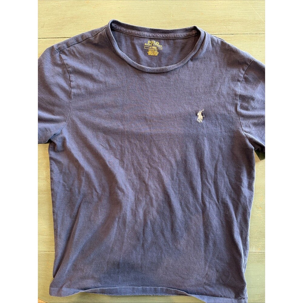 Polo Ralph Lauren Mens M 175/96A Custom Fit Blue T-Shirt Pony Logo